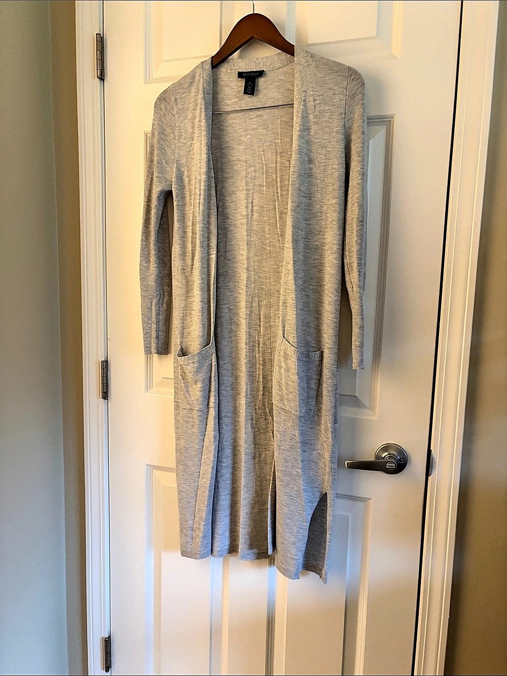 White House Black Market Long Sleeve Gray Maxi Dress Size XS Like New